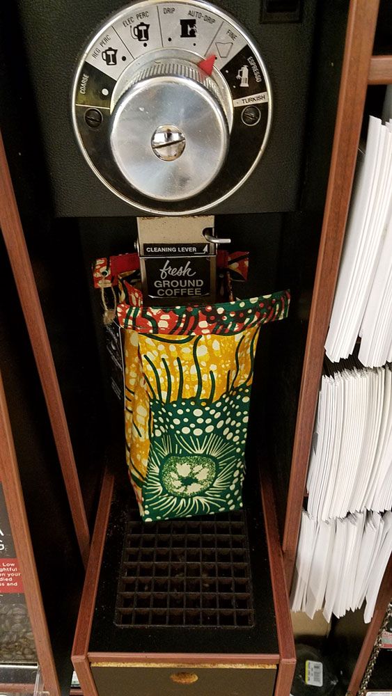 Bean Bag in store coffee grinder